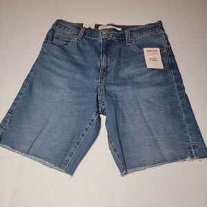 Signature by Levi Strauss‎ & Co. High Rise 9" Bermuda Shorts Medium-Wash Size 6